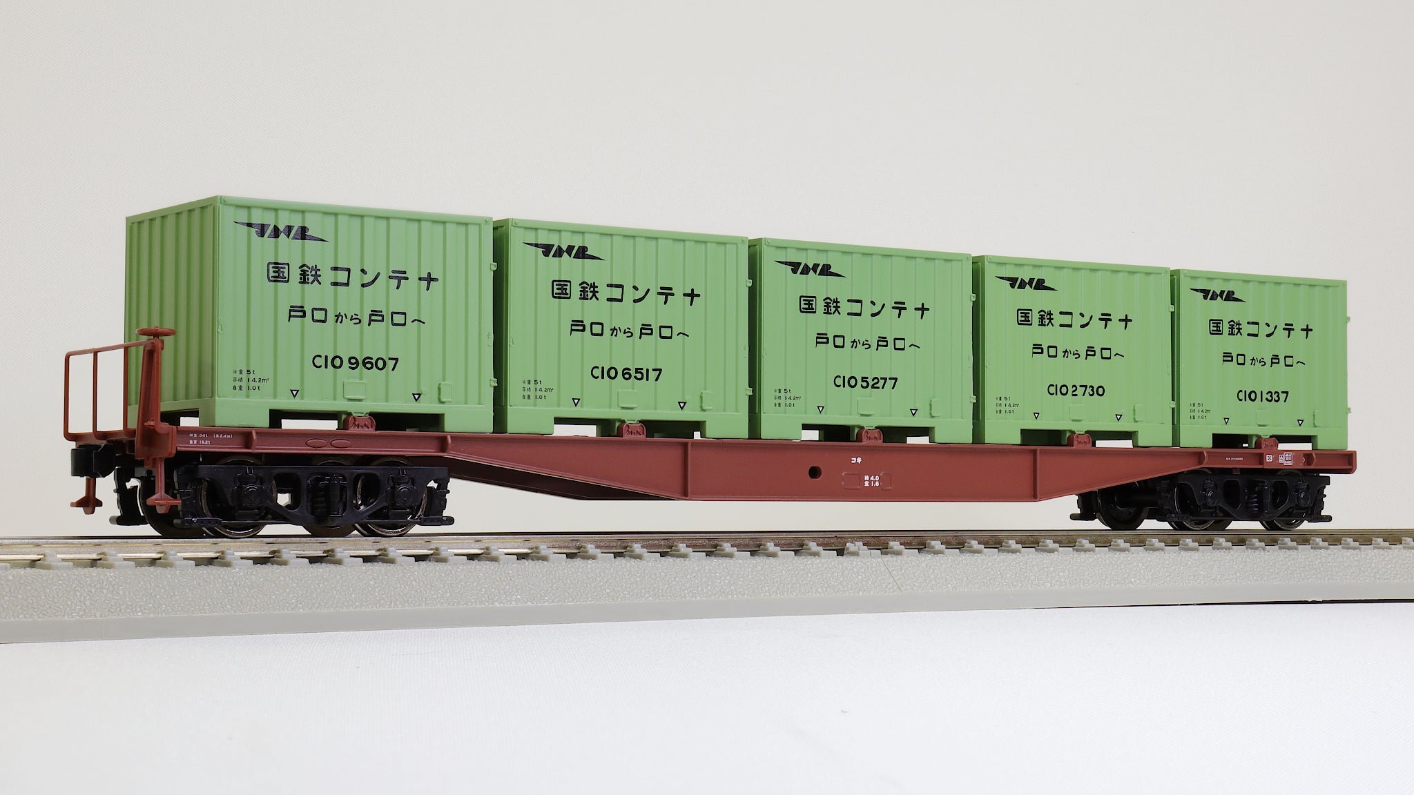 天賞堂 [58032] コキ5500形 コンテナ車 縦補強4本タイプ C10形コンテナ積載 (1:80 16.5mm/HOゲージ 動力なし) –  天賞堂オンラインストア